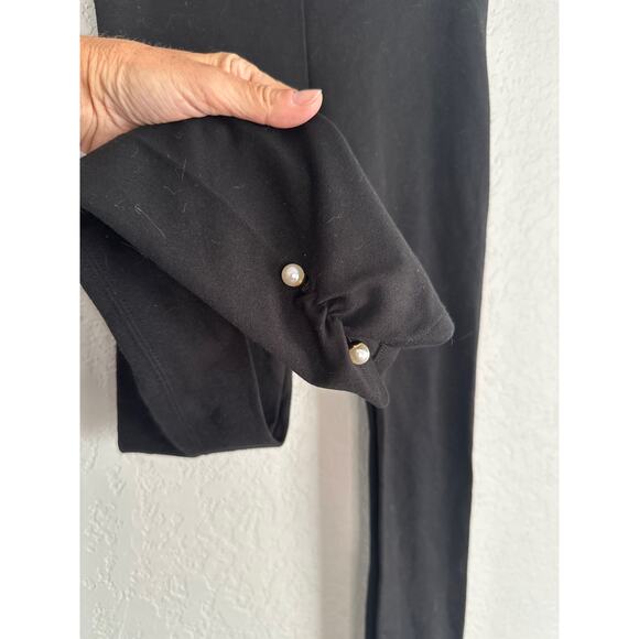 WHBM Black Pearl Ruched Ankle Leggings XXS Black Mobwife Feminine Girly Dainty - Picture 7 of 7